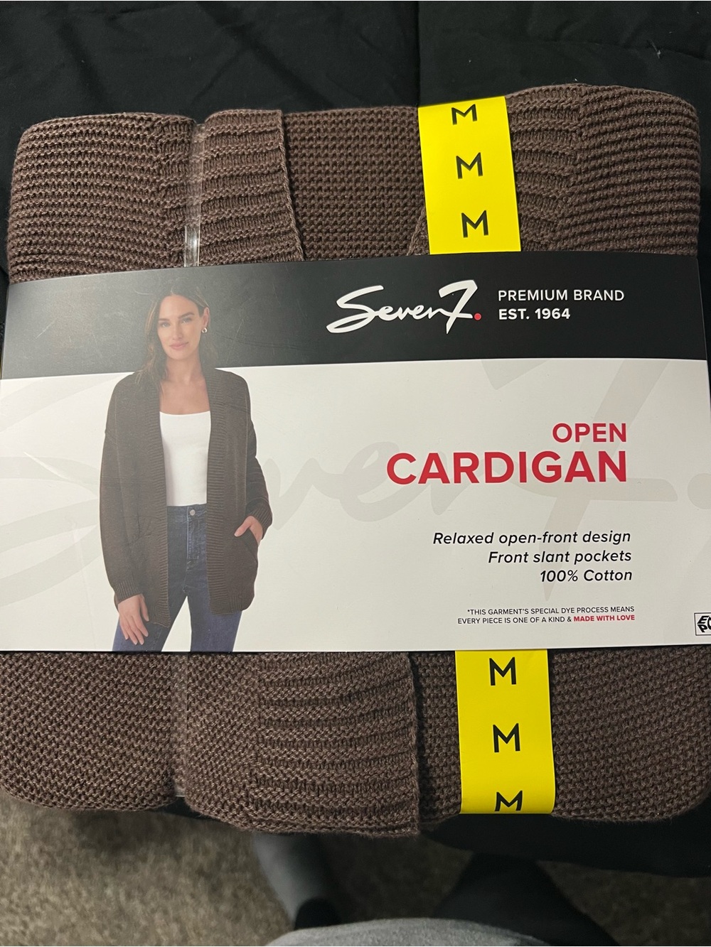 Seven7 Women's Open-Front Cardigan - Dark Brown